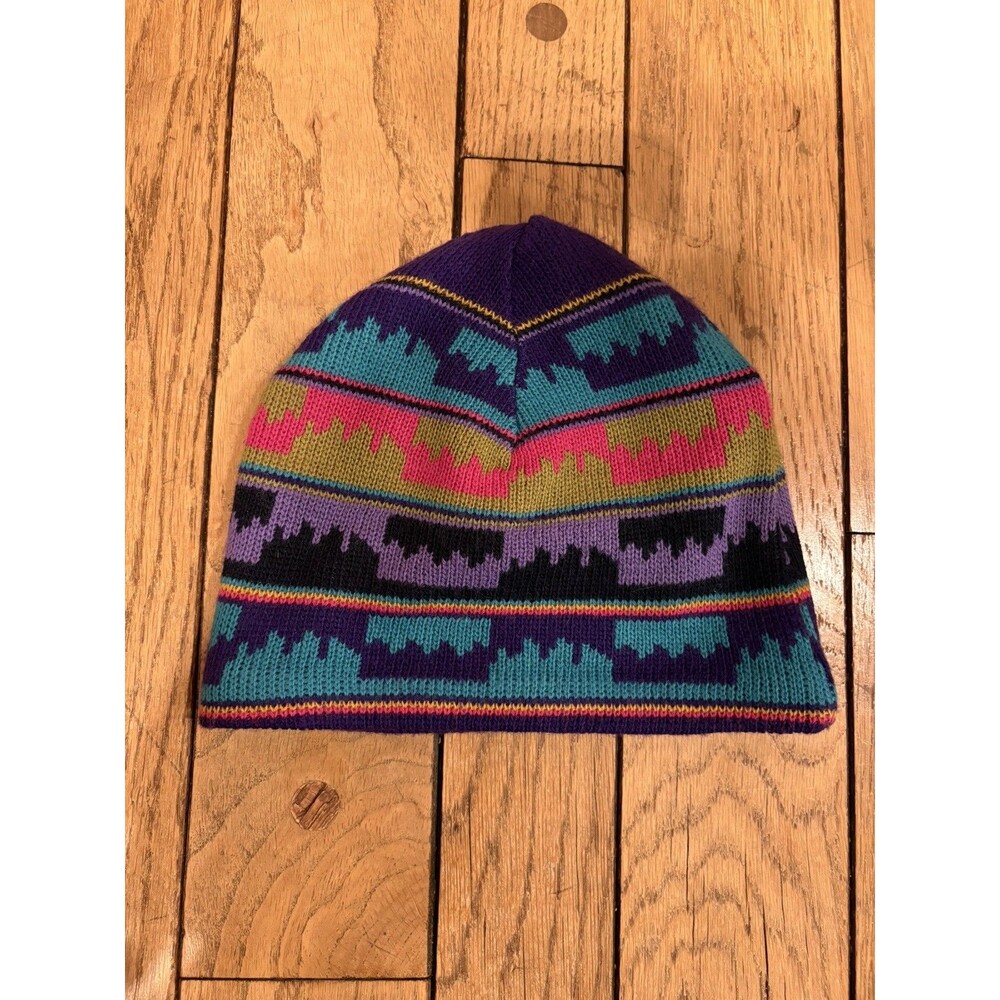Vintage Patagonia Beanie 80s/90s Geometric Pattern Adults Hat Winter